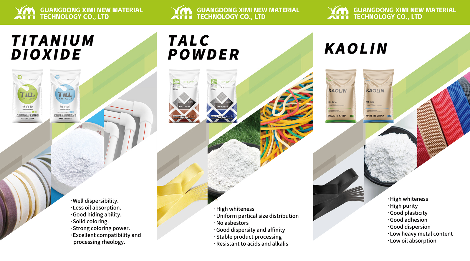 XiMi Product Brochure-Titanium Dioxide,TALC Powder, Kaolin
