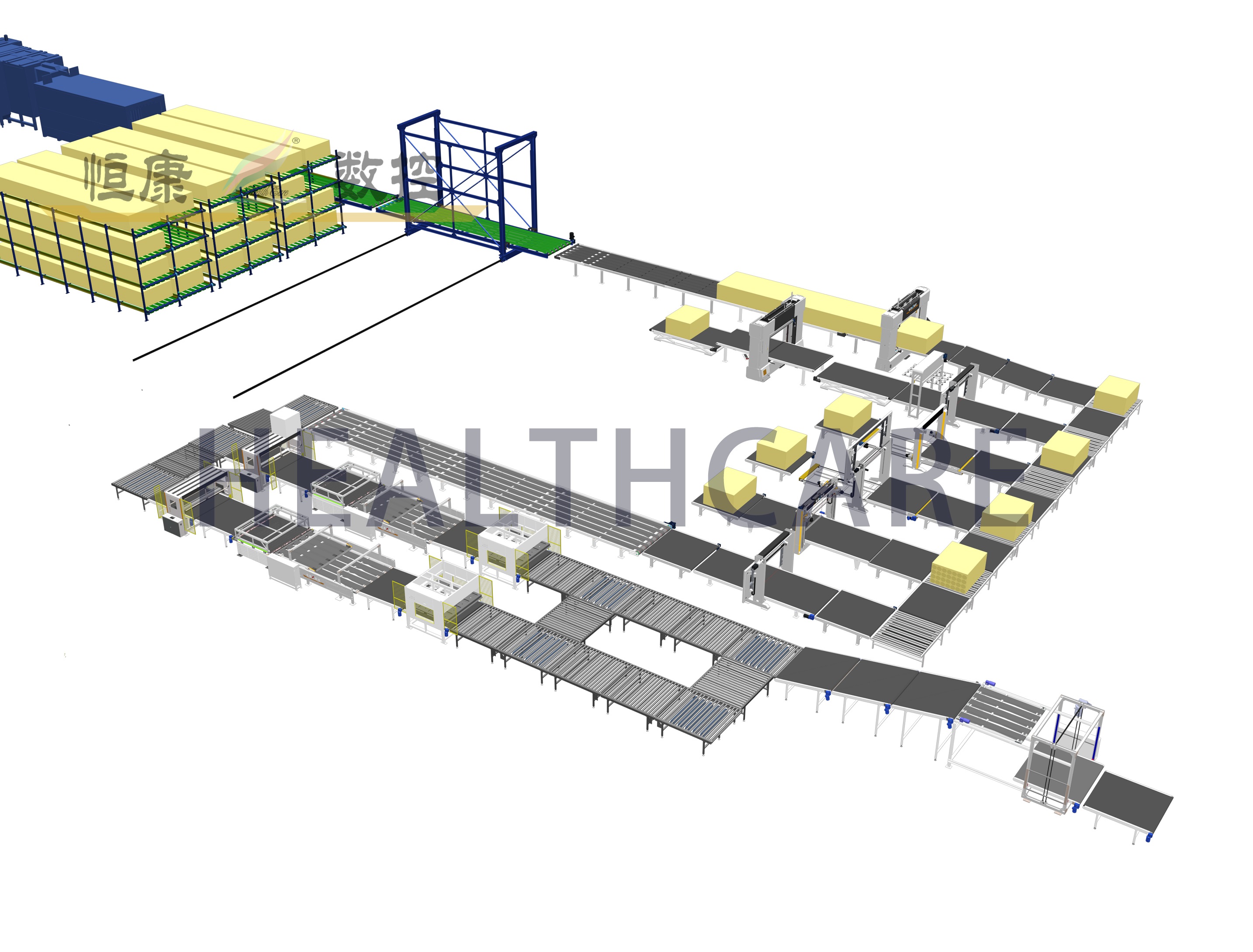 Solutions for foam block curing, storage, transportation and also cutting.